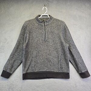 Outdoor Life Knit Sweater Men's XL Gray‎ Stretchy Quarter Zip High Neck Preppy